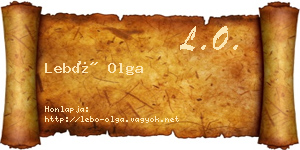 Lebó Olga névjegykártya
