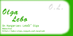 olga lebo business card